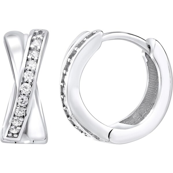 Ligot Strieborné kruhové náušnice AUDREY so zirkónmi QR440 46719873