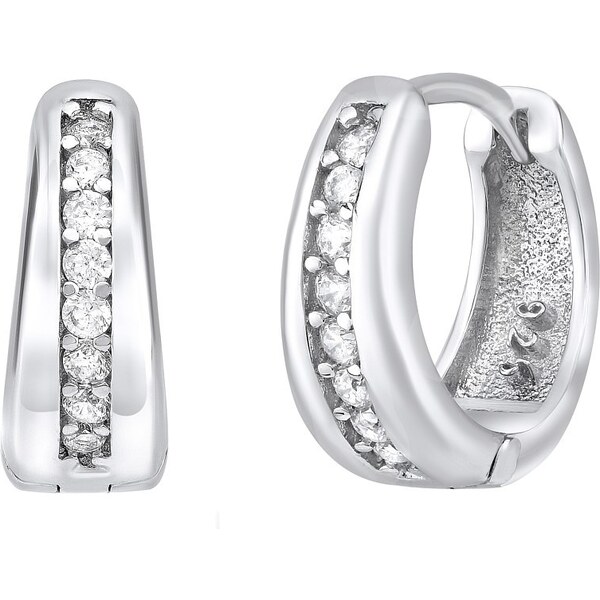 Ligot Strieborné kruhové náušnice KINSLEY so zirkónmi QR435 46719875