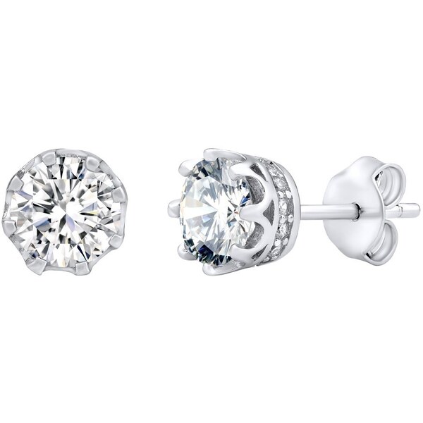 Ligot Strieborné náušnice QUEEN číre zirkónové na puzety LPS1410E 46719910