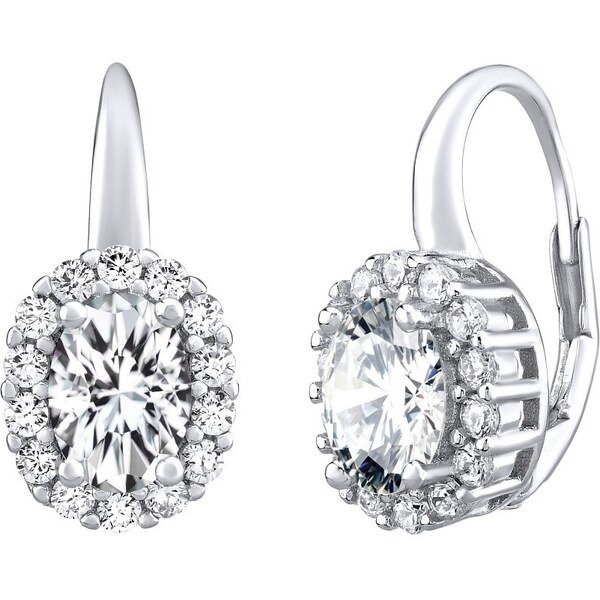 Ligot Strieborné náušnice SHARON oválne so zirkónmi LPS0611W 46719925