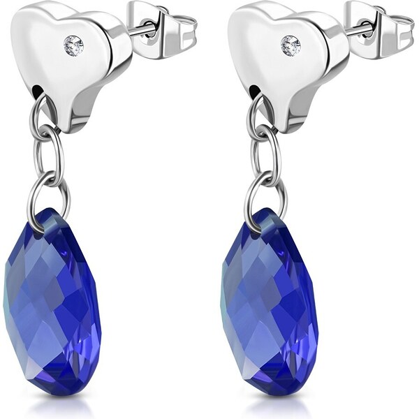 Ligot Oceľové náušnice Slza - modré MECJ156 46719931