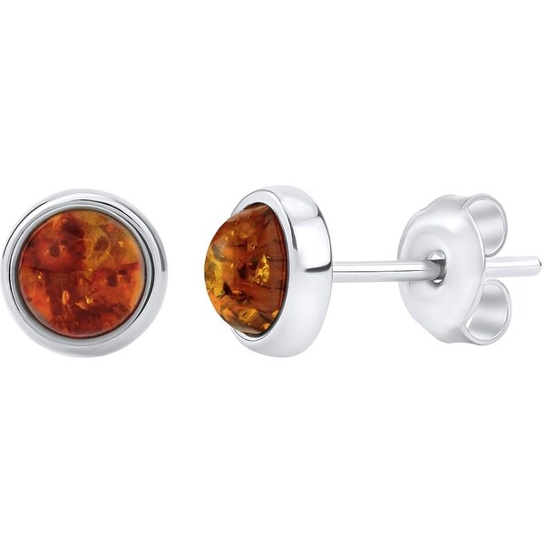 Ligot Strieborné jantárové náušnice s puzetou JAAJE330 46719971