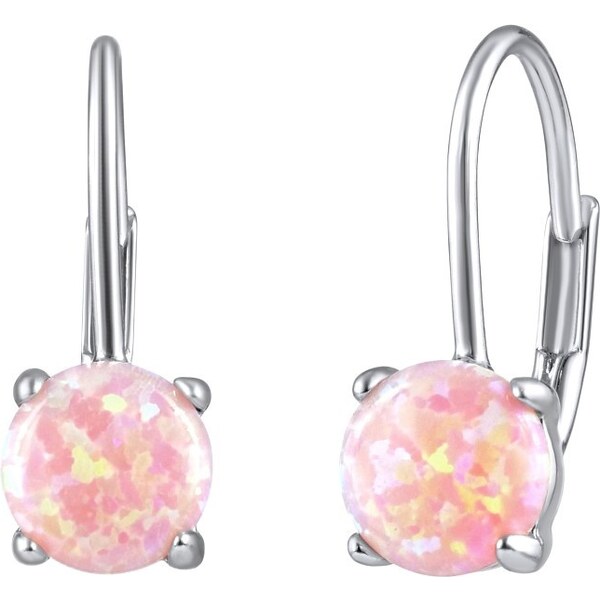 Ligot Strieborné náušnice s ružovým syntetickým opálom LPS1398P 46719981