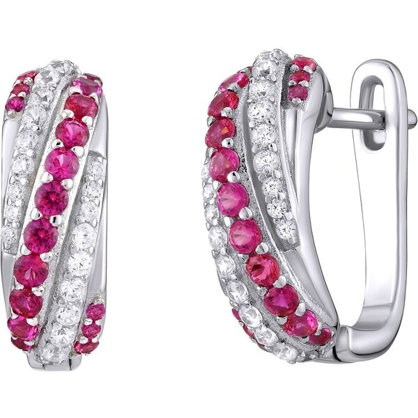 Ligot Strieborné náušnice so syntetickými rubínmi MW14168R 46720007