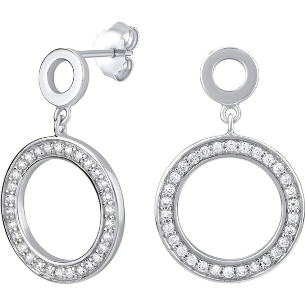 Ligot Kruhové strieborné náušnice so zirkónmi FW4984E 46720033