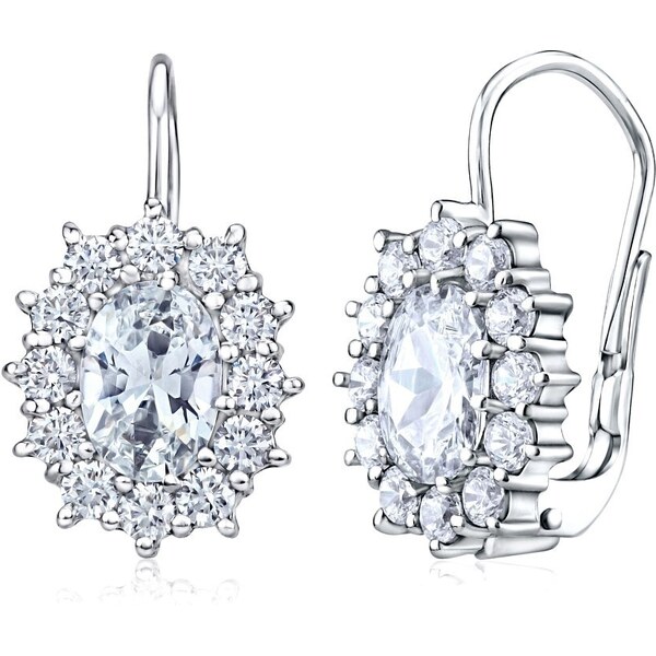 Ligot Strieborné náušnice s čírymi Swarovski zirkónmi SILVEGOB31571 61156400