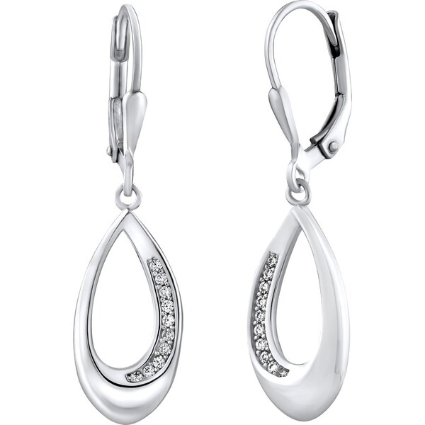 Ligot Strieborné visiace náušnice DIONE so zirkónmi QRE369K 46720108