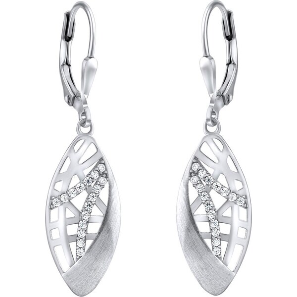 Ligot Strieborné visiace náušnice EUPHEMIA so zirkónmi QRE049K 46720113