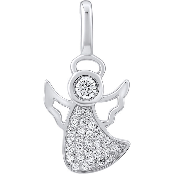 Ligot Strieborný prívesok anjel so zirkónmi FW9293P 46720146