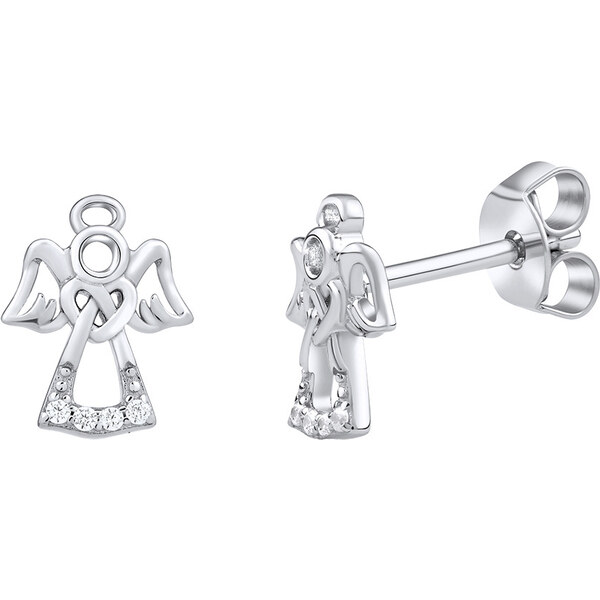 Ligot Strieborné náušnice anjel s čírymi Brilliance Zirconia MW2233E 46720155