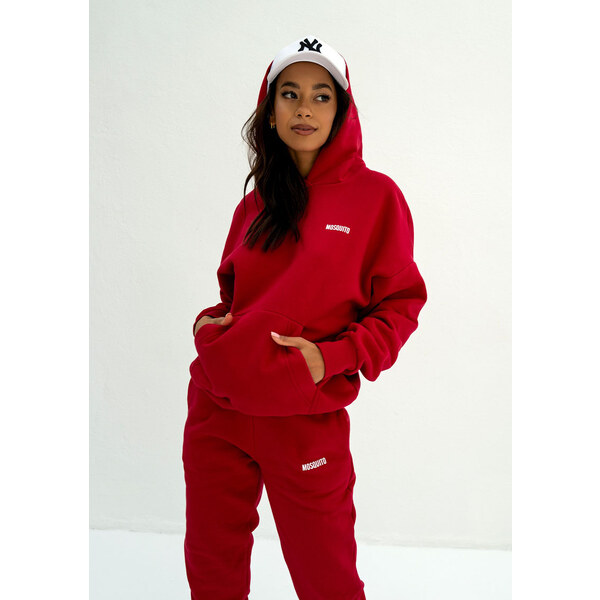 Mosquito Dámska tepláková mikina s kapucňou Pure Cherry Red červená, 46757333