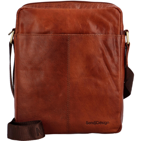 Pánska kožená taška cez plece hnedá - SendiDesign McGord hnedá 56864336