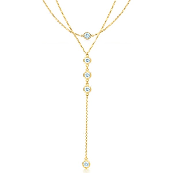 SWAROVSKI Elements Swarovski e. zlatý náhrdelník do výstrihu Decollete 46793284