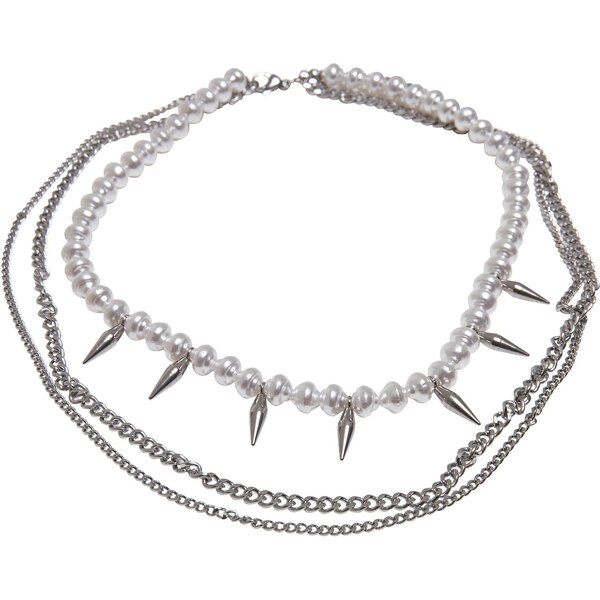Urban Classics Meridian Pearl Layering Necklace - Silver Color 50646544