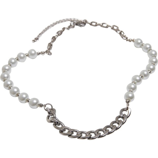 Urban Classics Chain necklace with various pearls - silver colors 50683406