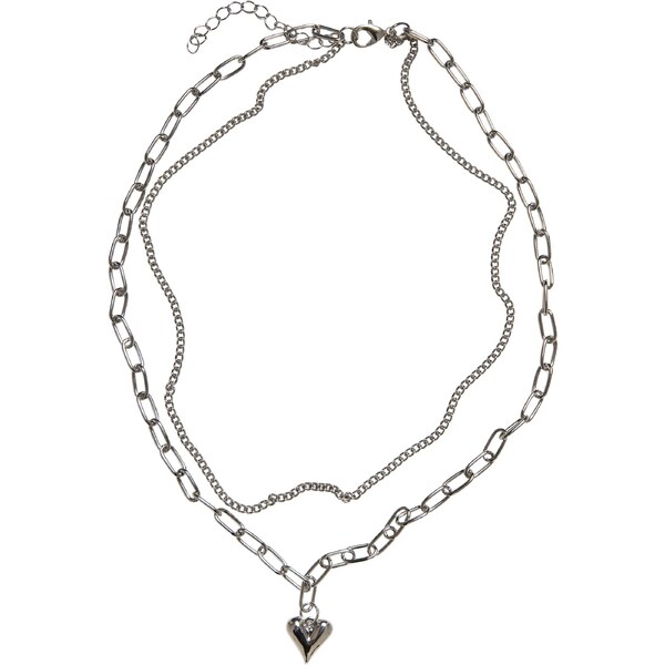 Urban Classics Heart Icon Layering Necklace - Silver Color 50680293