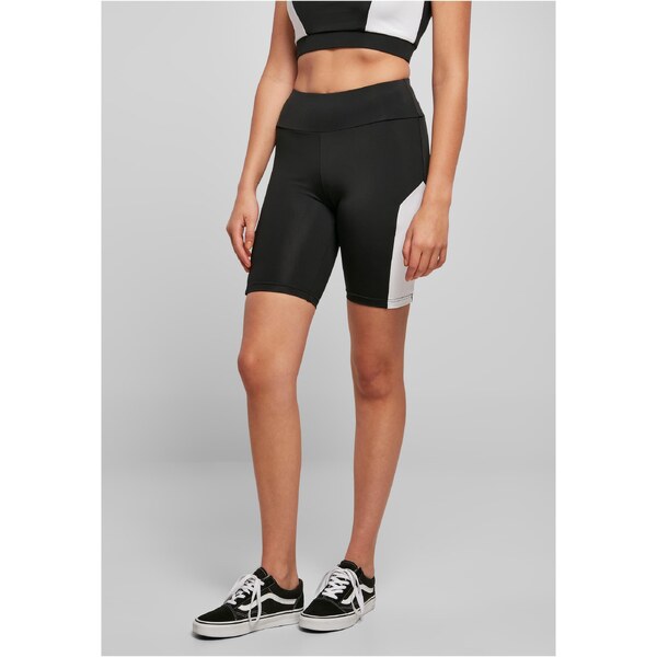 Urban Classics Womens Color Block Cycle Shorts Black/White 50564009