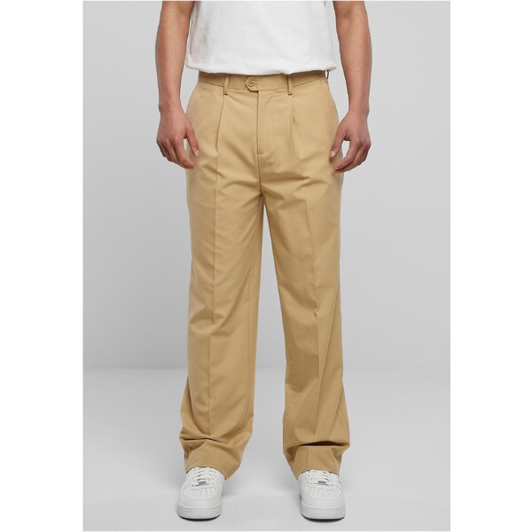 Urban Classics Straight pleated trousers in beige 50679941