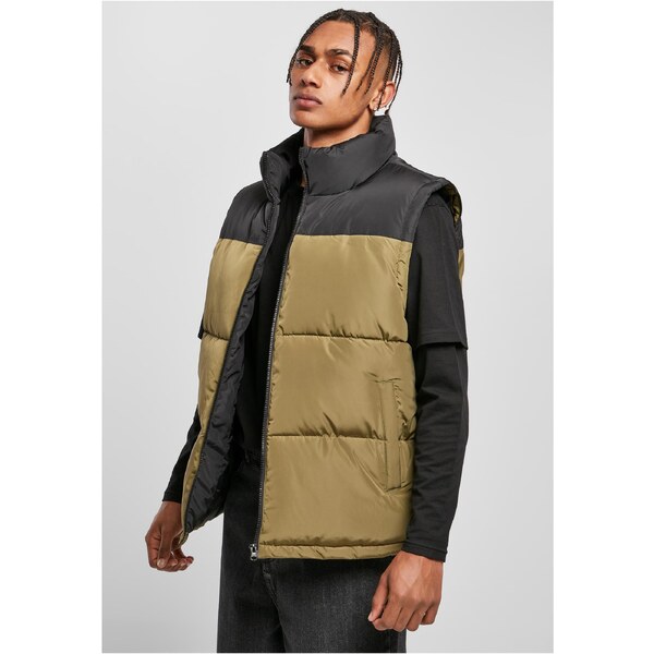 Urban Classics Block Puffer Vest black/tiniolive 50564574