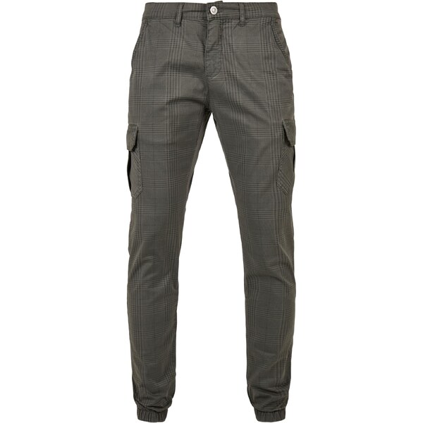Urban Classics AOP Glencheck Cargo Jog Pants Dark Grey 50563782