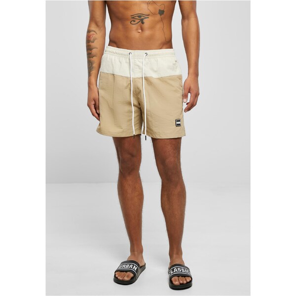 Urban Classics Mens Block Union Swimsuit Beige/Cream 50668332