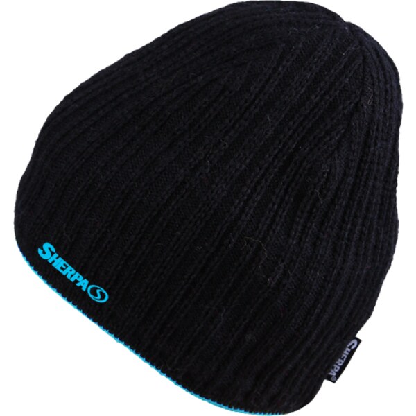 Pánska zimná čiapka Sherpa GILLES čierna/tyrkysová 46813630