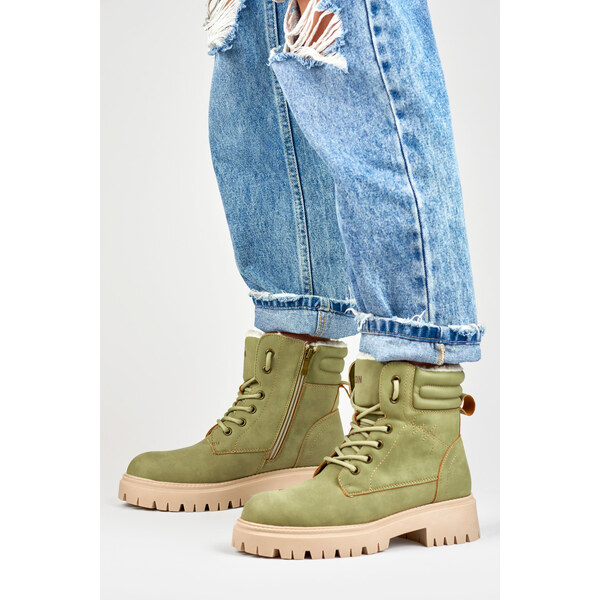 primohurt Svetlozelené zateplené dámske čižmy, trekingové čižmy 58356629