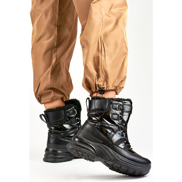 primohurt Dámske čierne športové snehule na šnurovanie 58255644