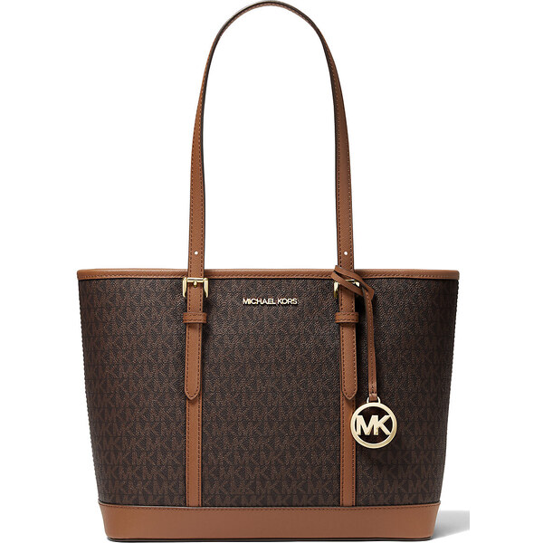 Michael Kors Jet Set Travel Small Logo Top-Zip Tote Bag Brown 64007440