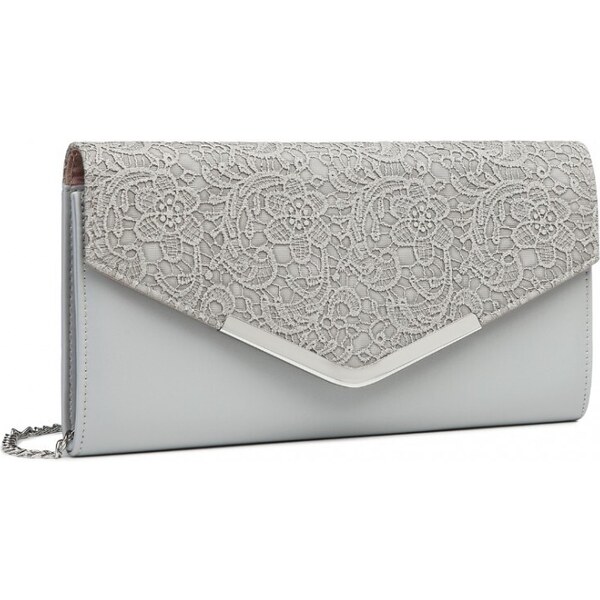 Miss Lulu Kabelka - listová, clutch s kvetinovým vzorom, šedá 65284921