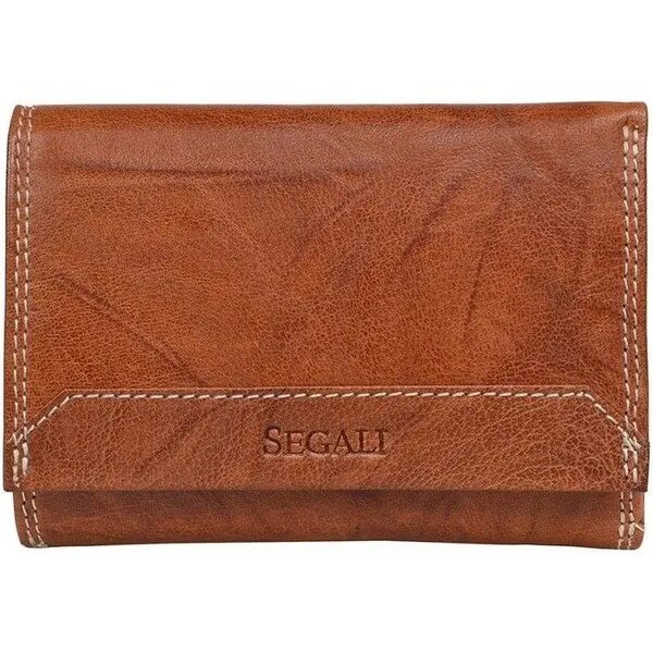 SEGALI Dámska kožená peňaženka SG-27023 Z koňak 35335648