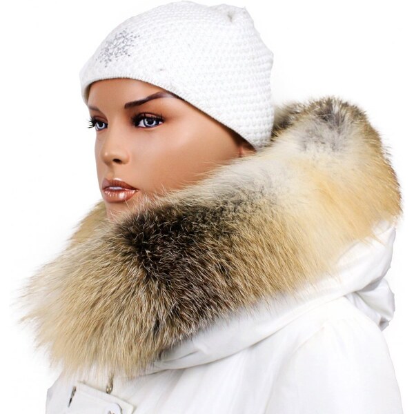 Sikora Kožušinový lem na kapucňu - golier líška bluefrost golden LBG 46835420