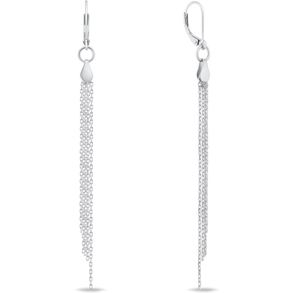 Brilio Silver Neprehliadnuteľné dlhé náušnice zo striebra EA915W 66589103