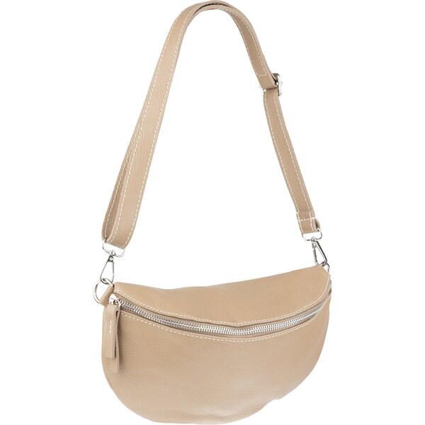 Béžová kožená talianska crossbody kabelka Reni Grande Cappuccino 46841962