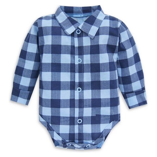 Mrofi Košeľové BODY Elegant Karo Blue 64906813