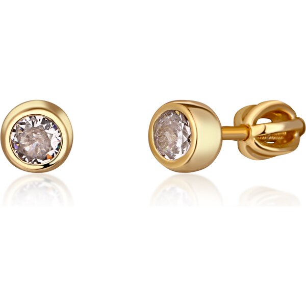 JVD Jemné pozlátené náušnice kôstky so zirkónmi SVLE1517XH2GO 0,7 cm 66583779