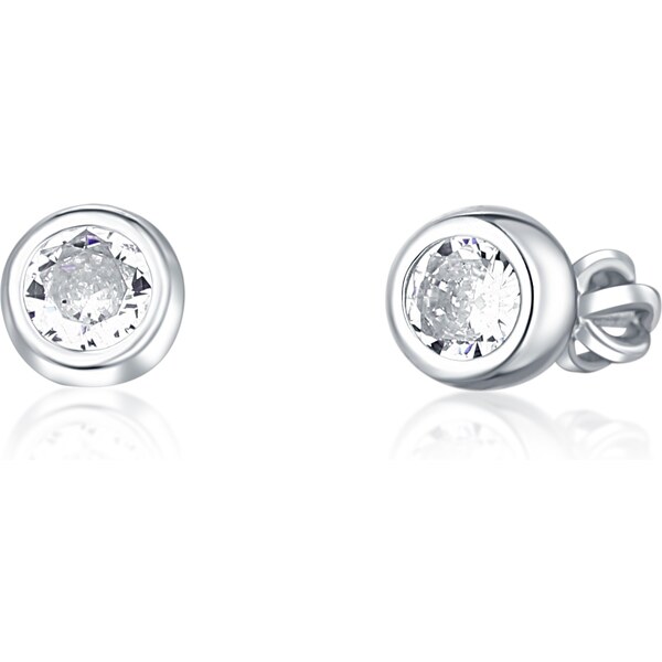 JVD Jemné strieborné náušnice kôstky so zirkónmi SVLE1517XH2BI 0,7 cm 66578753