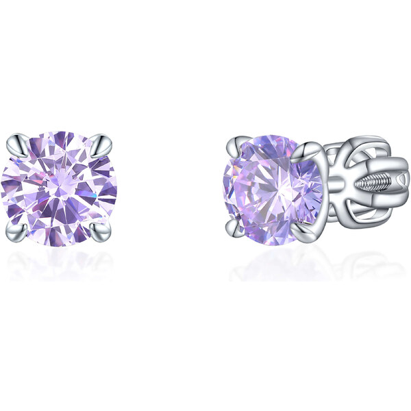 Olivie Strieborné 6mm náušnice PIPPI PURPLE 7961 47000879