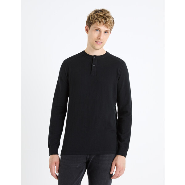 Čierny pánsky basic sveter Celio Fepax 50595998