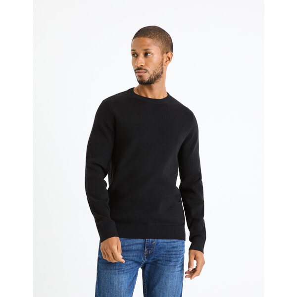 Čierny pánsky basic sveter Celio Femoon 50551165