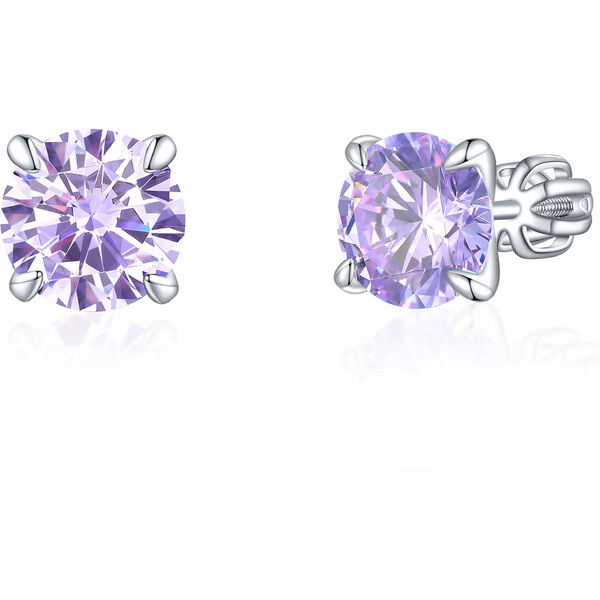 Olivie Strieborné 8mm náušnice PIPPI PURPLE 7973 47000891