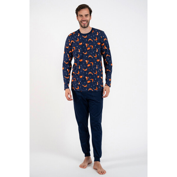 Italian Fashion Pánske bavlnené pyžamo Witalis tmavomodré, Farba 46860243