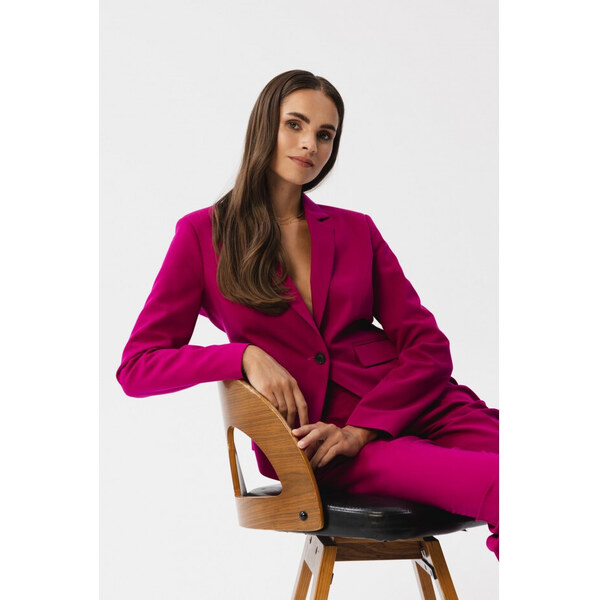 STYLOVE S353 Sako na mieru s jedným gombíkom - slivka 49768474