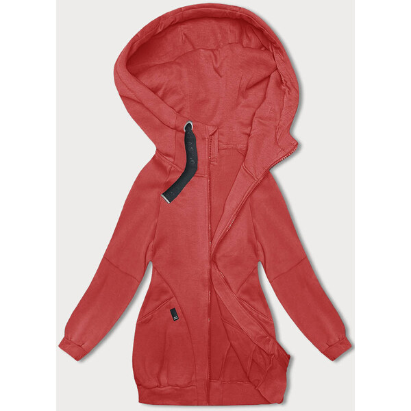 LHD Červená voľná dlhá dámska mikina so sťahovacími lemami (AMG-332A) 49768063