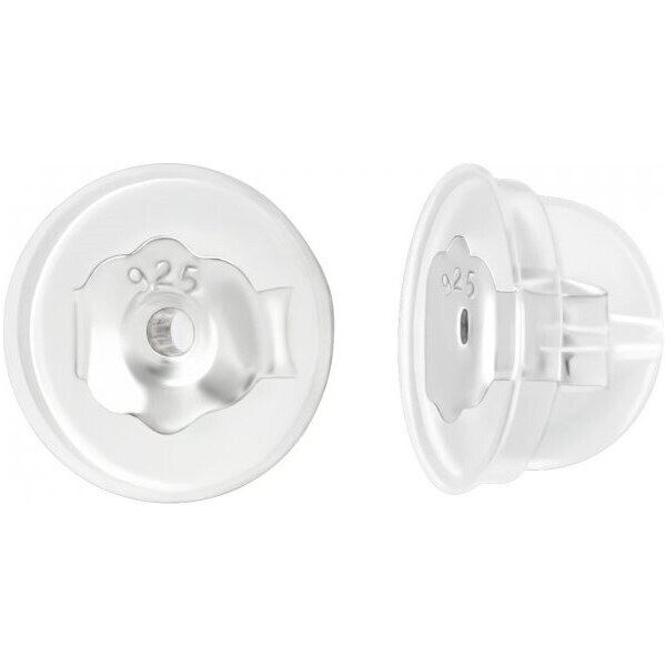 MAJYA Strieborná PUZETA v silikóne 1 pár 10773 64581140