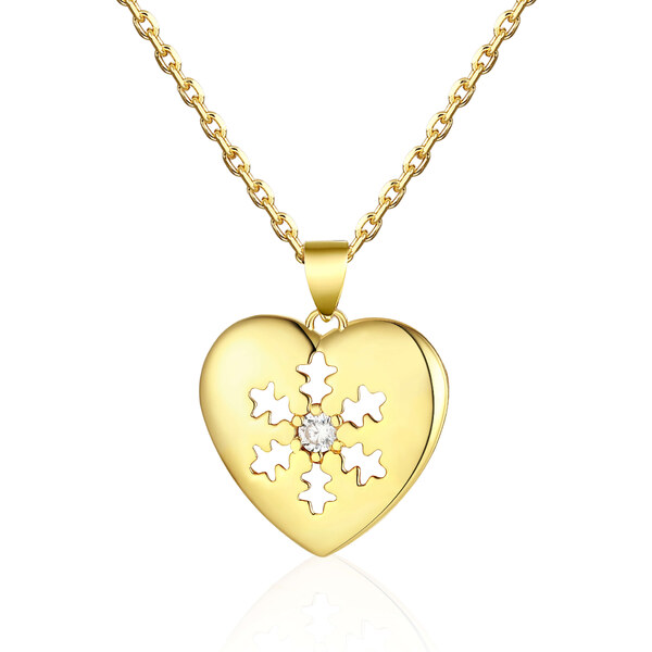 Olivie Strieborný náhrdelník SRDIEČKO GOLD 7995 47009488