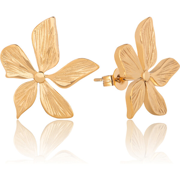 Troli Krásne pozlátené náušnice z ocele Kvietky 66583179