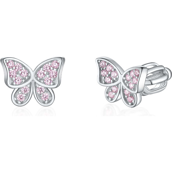 Olivie Strieborné náušnice na skrutku MOTÝĽ 8027 47034739