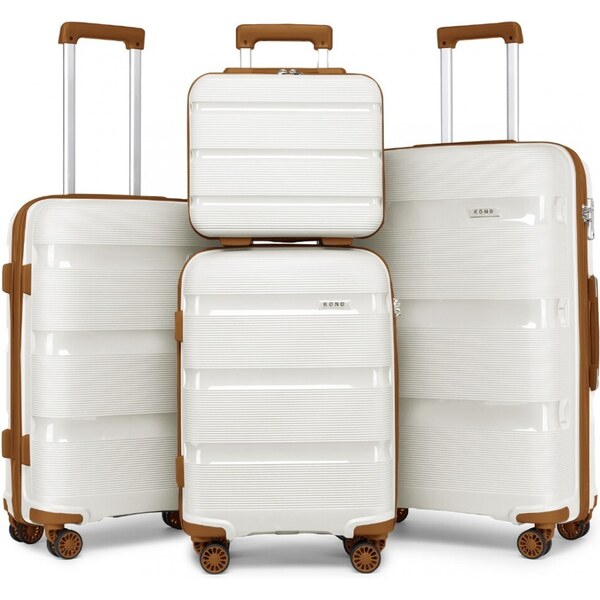 Set kufrov - KONO pastelový 4set s kozmetickým kufríkom, béžový 67192898