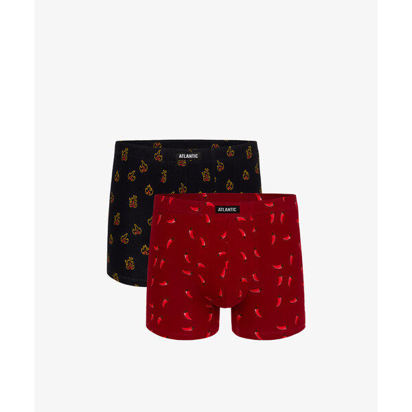 Mens boxers ATLANTIC 2Pack - burgundy/black 65390555